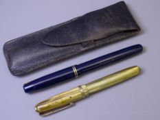 WATERMAN - Vintage (1940s-50s) Navy Blue Waterman Stalwart fountain pen with gold plated trim and