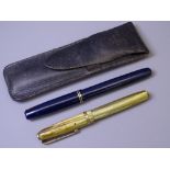 WATERMAN - Vintage (1940s-50s) Navy Blue Waterman Stalwart fountain pen with gold plated trim and