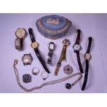 VINTAGE & LATER 9CT GOLD JEWELLERY, selection of Rotary and other lady's and gent's wristwatches