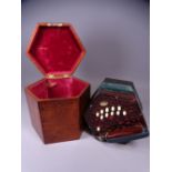 LACHENAL & CO 22 BUTTON CONCERTINA SQUEEZE BOX in fitted mahogany case, original London label No