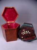 LACHENAL & CO 22 BUTTON CONCERTINA SQUEEZE BOX in fitted mahogany case, original London label No