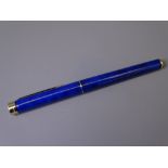 SHEAFFER - Vintage (late 1990s) Laque Blue Marble Sheaffer Targa 1185 White Dot fountain pen with