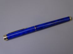 SHEAFFER - Vintage (late 1990s) Laque Blue Marble Sheaffer Targa 1185 White Dot fountain pen with