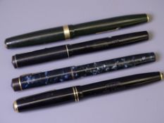 SUMMIT - two Vintage (1930s-40s) Summit fountain pens: 1.) Blue Marble S.75 fountain pen marked over