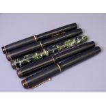 MENTMORE - Vintage (1930s) Green and Black Marble Mentmore Auto-Flow fountain pen with gold plated