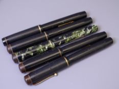 MENTMORE - Vintage (1930s) Green and Black Marble Mentmore Auto-Flow fountain pen with gold plated