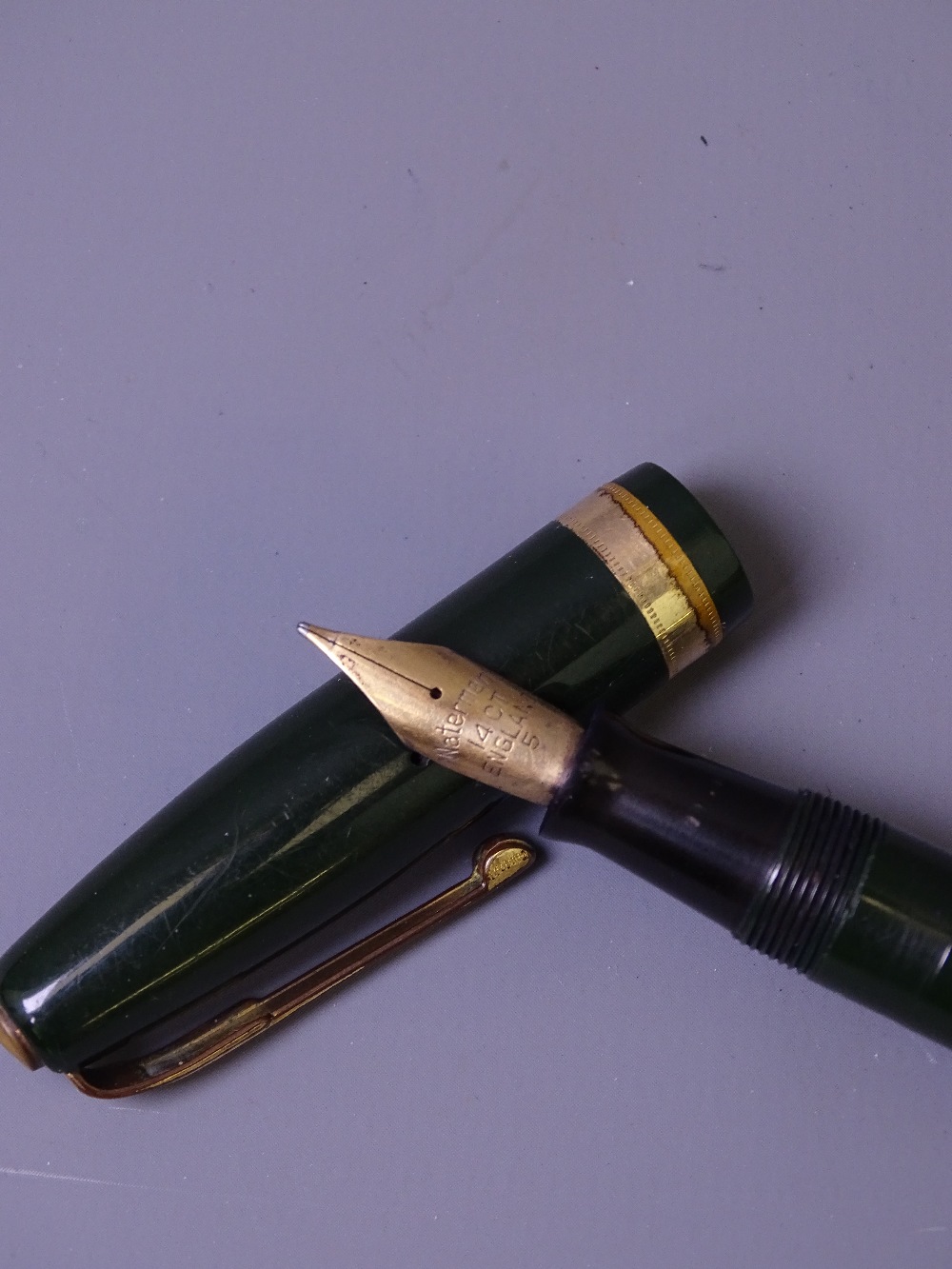 WATERMAN - Vintage (1940s) Black Waterman Champion 501 fountain pen with gold plated trim and - Image 3 of 3