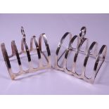 BIRMINGHAM SILVER TOAST RACKS (2), dated 1940, makers Adie Brothers Ltd and F H Adams & Holman, both