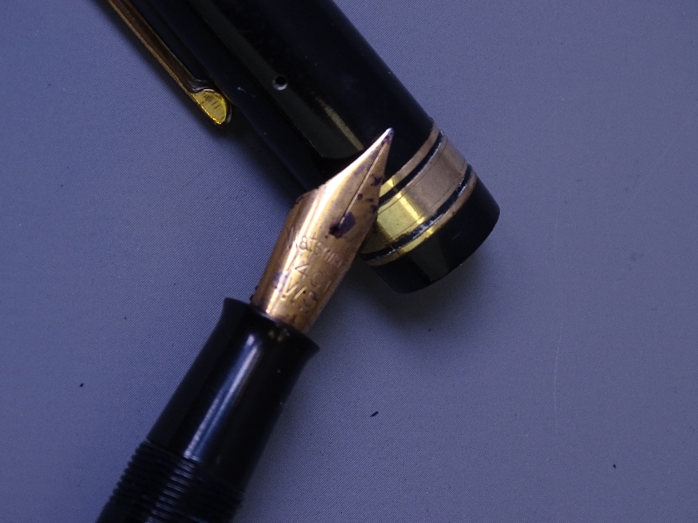 WATERMAN - Vintage (late 1940s-50s) Black Waterman W5 fountain pen with gold plated trim and - Image 4 of 5