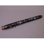 ONOTO - Vintage (1930s-40s) Blue Marble De La Rue Onoto "The Pen" No.5601 fountain pen with gold