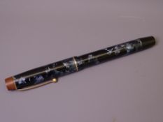 ONOTO - Vintage (1930s-40s) Blue Marble De La Rue Onoto "The Pen" No.5601 fountain pen with gold