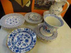 ROYAL COPENHAGEN, English and other continental reticulated, pierced and Blue & White decorated