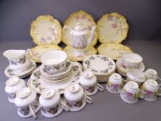 LIMOGES BLUSH PATTERN FRUIT SET, Paragon Green Briar 25 piece teaset and a Crown Staffs part