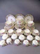 CROWN STAFFORDSHIRE FLORAL DECORATED TEAWARE, 50 Plus pieces