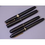 WATERMAN - Vintage (late 1940s-50s) Black Waterman W5 fountain pen with gold plated trim and