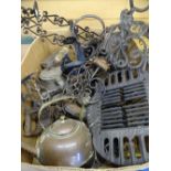 CAST & OTHER IRON WORK GOODS, PEWTER, EPNS & FLAT IRONS ETC