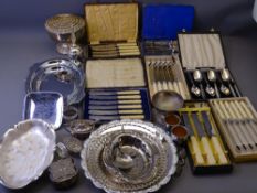 MIXED ELECTROPLATE & BOXED NON-SILVER CUTLERY, a large parcel