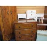 VINTAGE BEDROOM FURNITURE PARCEL, 10 items including a neat walnut two door, two drawer wardrobe,