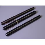 SWAN MABIE TODD - 2 Vintage (1920s-30s) Black Swan Mabie Todd fountain pens: 1.) DUMMY Self Filler