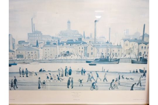 L S LOWRY print - Northern river scene, 51 x 70cms and RUSSELL FLINT ...