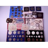 VINTAGE & LATER MAINLY BRITISH COINS & COMMEMORATIVES with a few bank notes to include a boxed