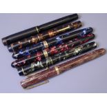 MENTMORE & WATERMAN - Vintage (1940s) Black Mentmore Auto-Flow fountain pen with gold plated trim