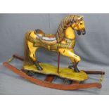 PAINTED ROCKING HORSE, REPRODUCTION 84cms H, 121cms W, 39cms D