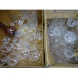 CUT & OTHER DRINKING GLASSWARE & VASES ETC (within 2 boxes)