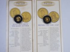 ROYAL MINT GOLD COINS (2), Queen Elizabeth The Queen Mother, Guernsey £5, 1.244grms with certificate