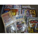 VINTAGE COMICS & BOYS MAGAZINES with a quantity of mainly Wild West DVDs, comic titles include Roy