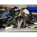 VINTAGE & LATER FOUNTAIN PENS, BALL POINTS and associated bits and pieces, a very large quantity for