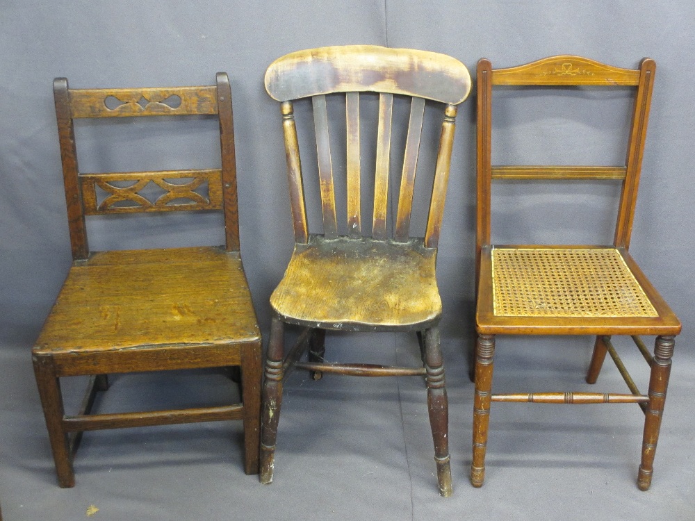 ANTIQUE & VINTAGE FURNITURE PARCEL, four items to include an Edwardian oak writing desk having a - Image 5 of 5