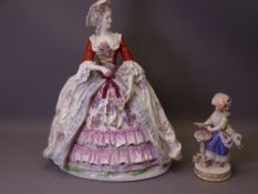 MEISSEN & RUDOLSTADT VOLKSTEDT PORCELAIN FIGURINES, colourful floral and encrusted, the Myson