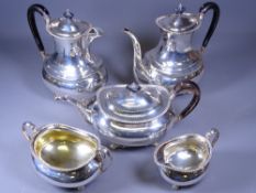 VICTORIAN FIVE-PIECE SILVER TEA SERVICE, Sheffield 1897, maker Henry Atkin, 78.3 troy ozs gross