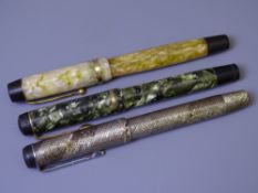 MENTMORE - Vintage (1930s) Silver Lizard Skin Mentmore Supreme fountain pen with nickel trim and