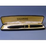 SHEAFFER - Vintage (1952-1959) Black Sheaffer Snorkel Admiral fountain pen with gold plated trim and