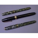 BURNHAM - Vintage (late 1940s) Black Burnham No.65 fountain pen with gold plated trim - wide cap