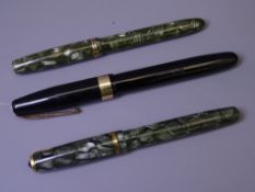 BURNHAM - Vintage (late 1940s) Black Burnham No.65 fountain pen with gold plated trim - wide cap