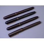 SWAN MABIE TODD - Three vintage (1940s-50s) Swan Mabie Todd Self Filler fountain pens: 1.) One Black