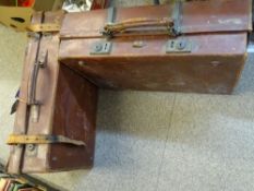 VINTAGE LEATHER SUITCASES (2)