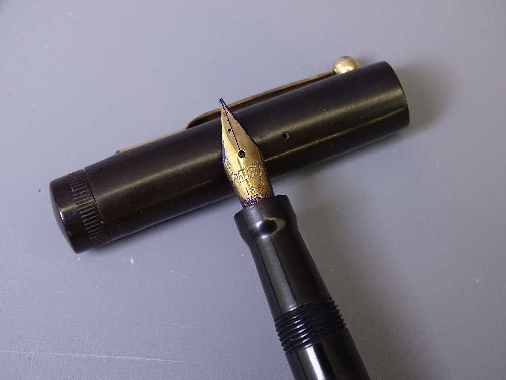 SWAN MABIE TODD - 2 Vintage (1920s-30s) Black Swan Mabie Todd fountain pens: 1.) DUMMY Self Filler - Image 3 of 3