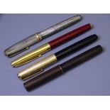 WATERMAN - Vintage (1940s-50s) Silver/Grey Pearl Waterman 513 fountain pen with gold plated trim and