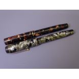 MENTMORE - Vintage (1930s) Grey Marble Mentmore Auto-Flow fountain pen with gold plated trim (some