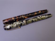 MENTMORE - Vintage (1930s) Grey Marble Mentmore Auto-Flow fountain pen with gold plated trim (some