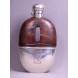 VICTORIAN GENTLEMAN'S HIP FLASK, London 1894, maker John Newton Mappin, palm size bottle with