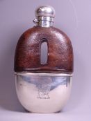 VICTORIAN GENTLEMAN'S HIP FLASK, London 1894, maker John Newton Mappin, palm size bottle with