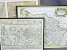 ANTIQUE MAPS - by Robert Morden; West Riding hand coloured along with two others