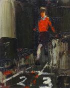 DONALD McINTYRE oil on board - entitled 'Hopscotch', signed with initials, 29 x 24cms