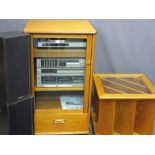 G PLAN ENTERTAINMENT CUPBOARD, 98cms H, 57cms W, 52cms D, with Fisher stereo combination Hifi and