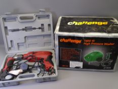 BOXED CHALLENGE 1400 WATT PRESSURE WASHER and a cased Power Devil hammer drill E/T